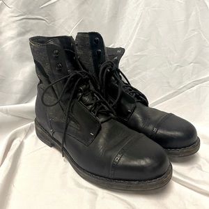 Rag & Bone men’s combat boots leather tweed